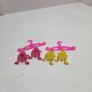 Plastic Frogger Game Piece earrings